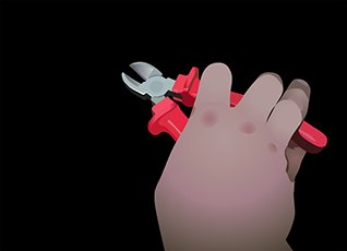 Zange. Illustration für interaktives Flash.